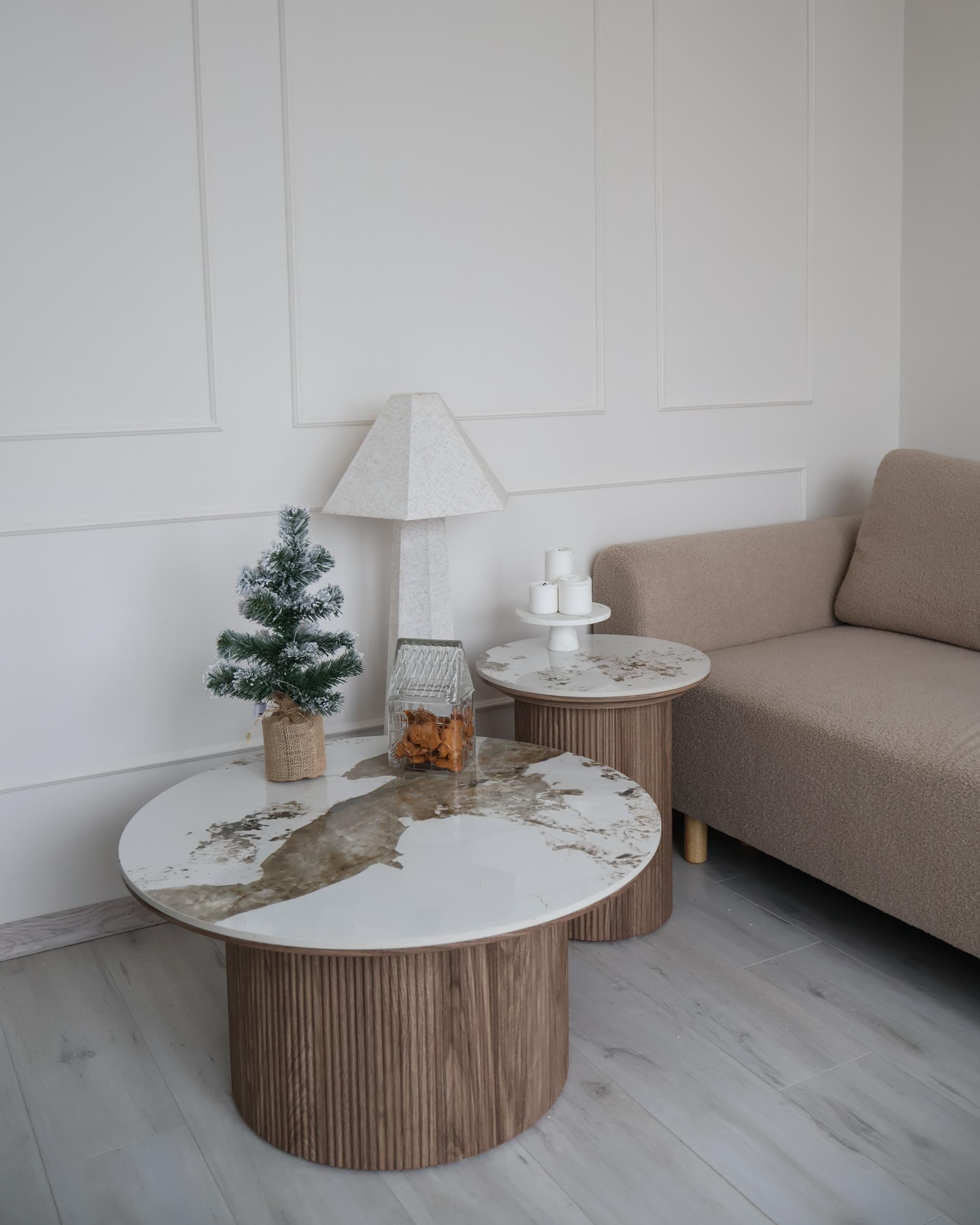 Staande lamp DEMBI Kunstlinnen Lichtbeige