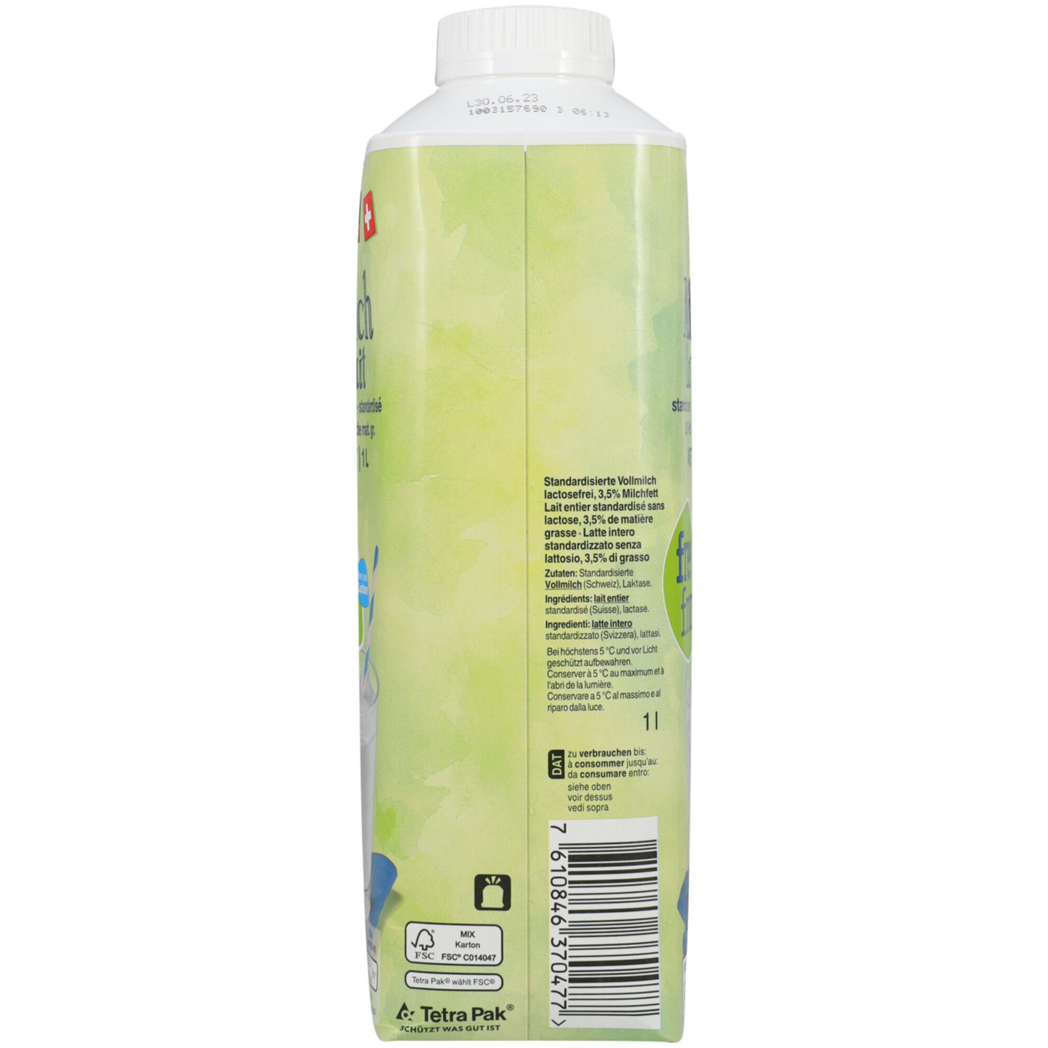 Free From Vollmilch 3,5% Milchfett pasteurisiert lactosefrei