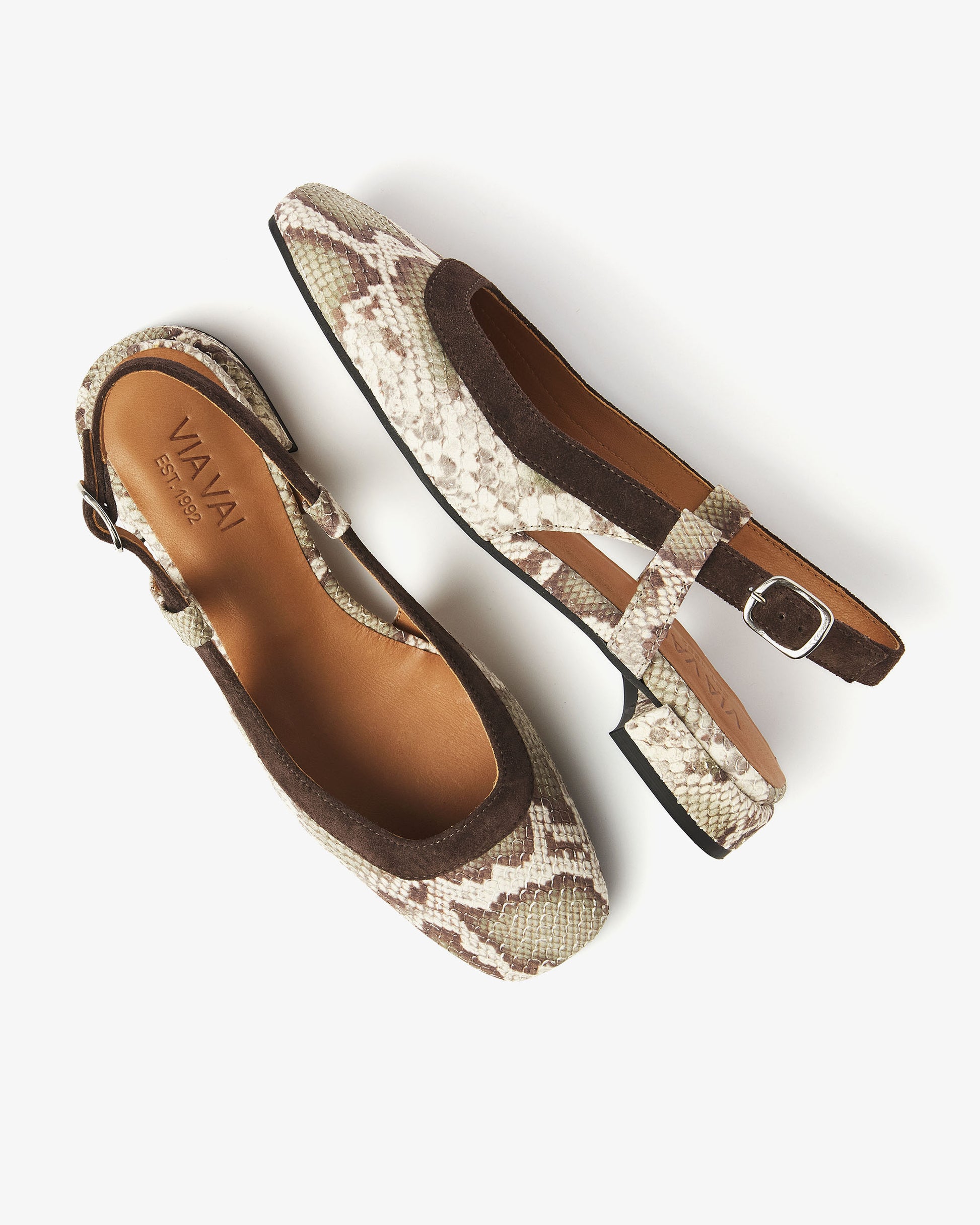 VIA VAI slangenprint slingbacks Julie Xena