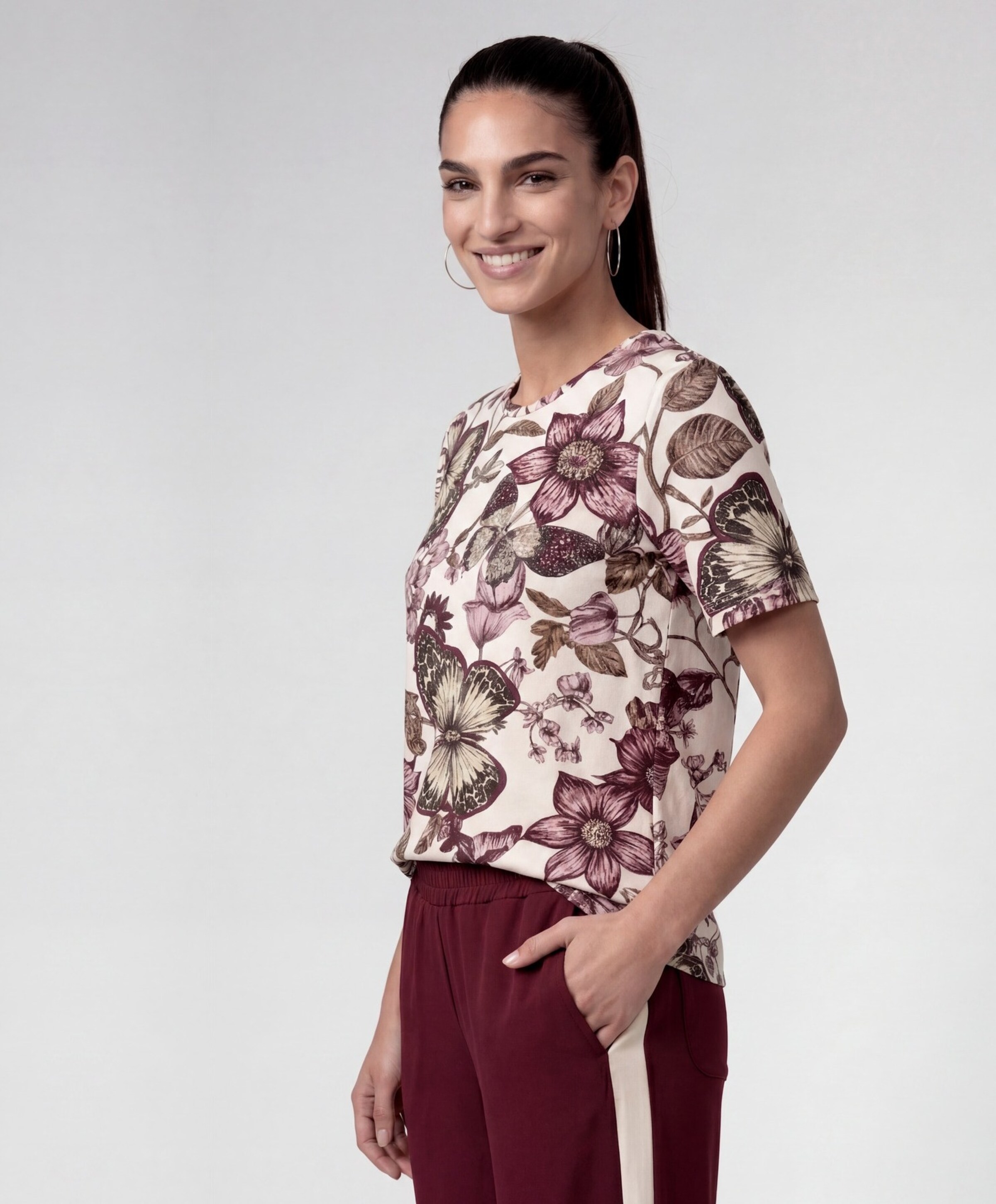 Monari Dames T-shirt ecru
