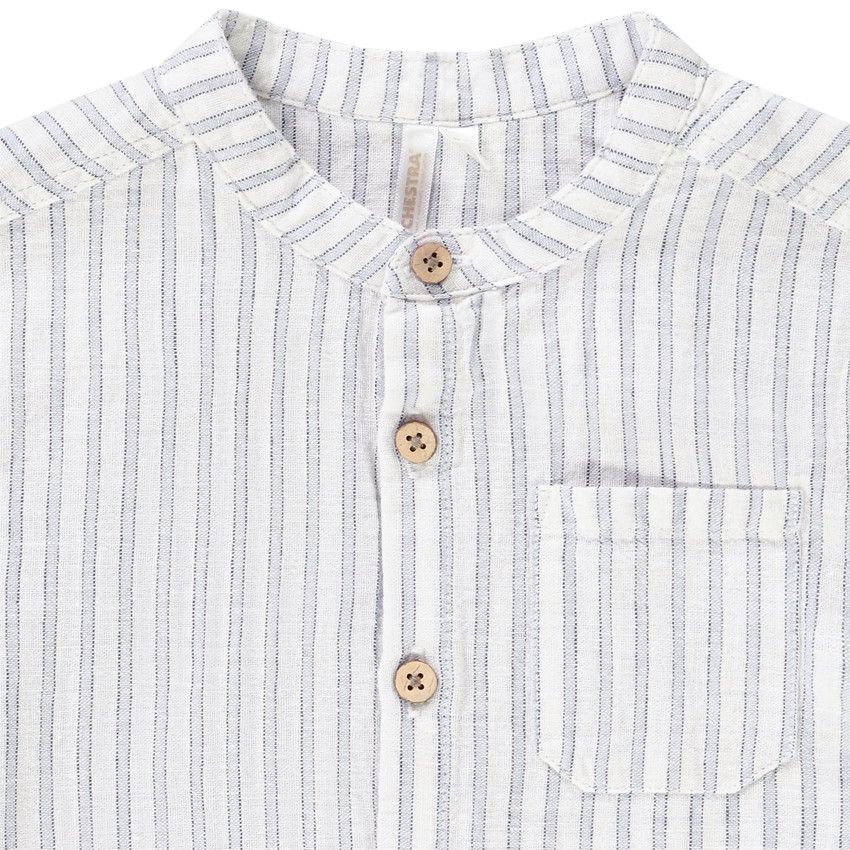 Chemise manches courtes rayée pour bébé garçon - Bleu