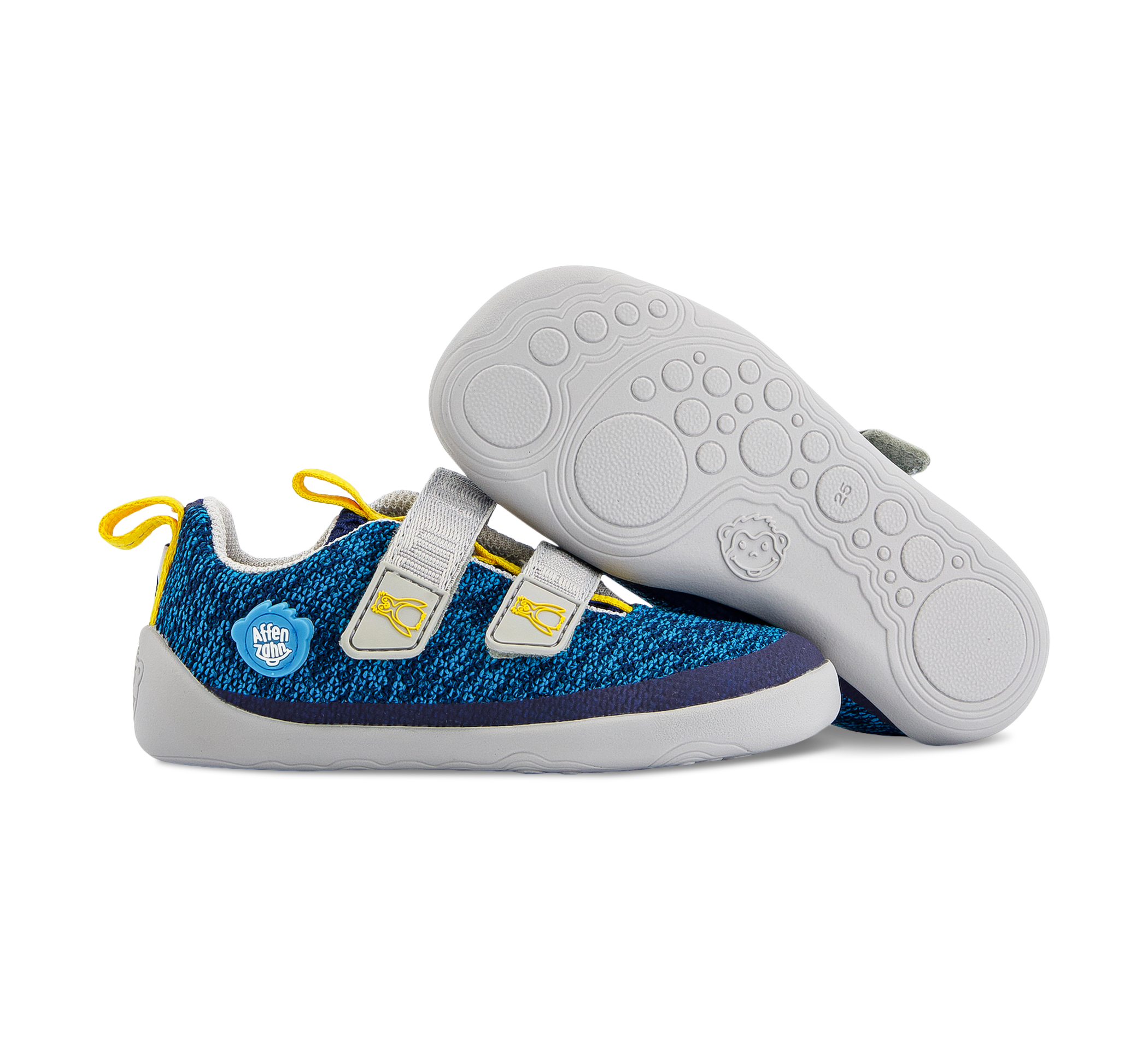 Affenzahn Barfussschuh Knit Happy - Klettschuhe blau