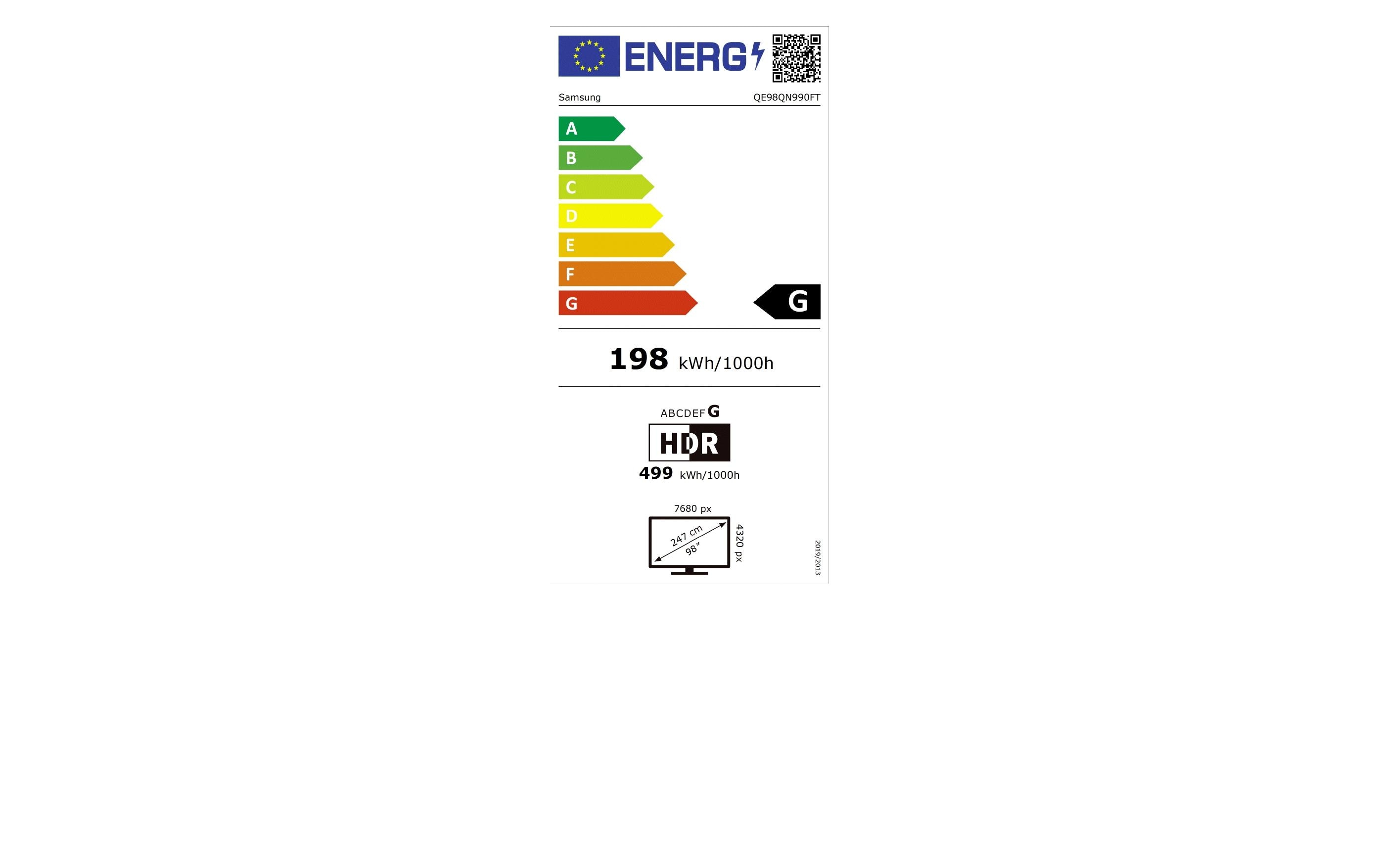 TV QE98QN990F 98'' QN990F Neo QLED 8K Mini LED AI TV, 2025<br>120 Hz, 8K (7.680 x 4.320), NQ8 AI Gen3 Processor, 120W 6.4.4CH