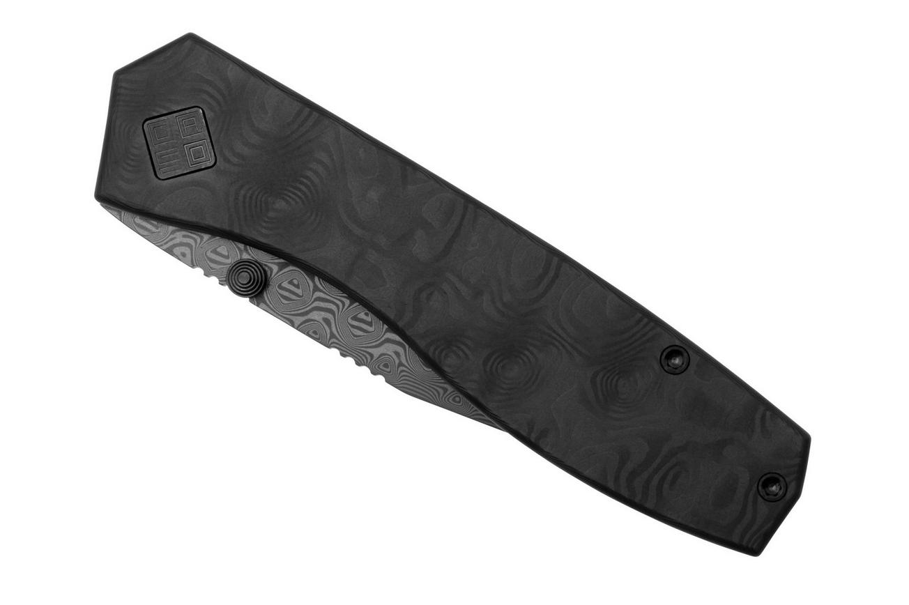 Ocaso Delos 12IBK Damascus Steel, Black Dunes Fatcarbon, zakmes, Kurt Merriken design
