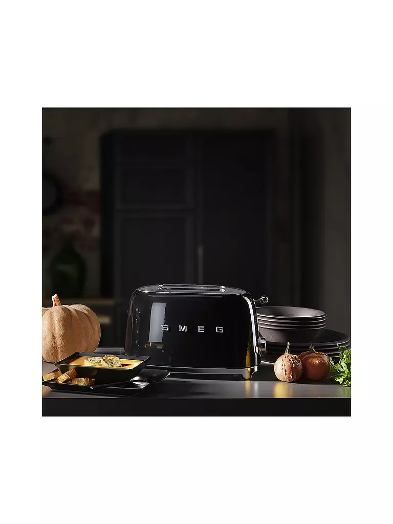 SMEG 2 Schlitz Toaster 50‘s Retro Style Schwarz TSF01BLEU schwarz