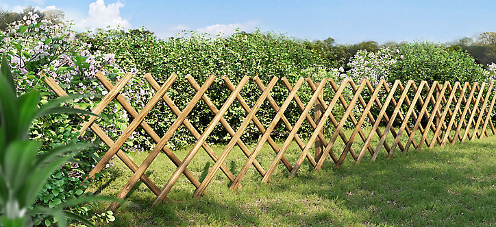 Clôture extérieure bois croisillons Blooma Ibar vert 250 x h.80 cm