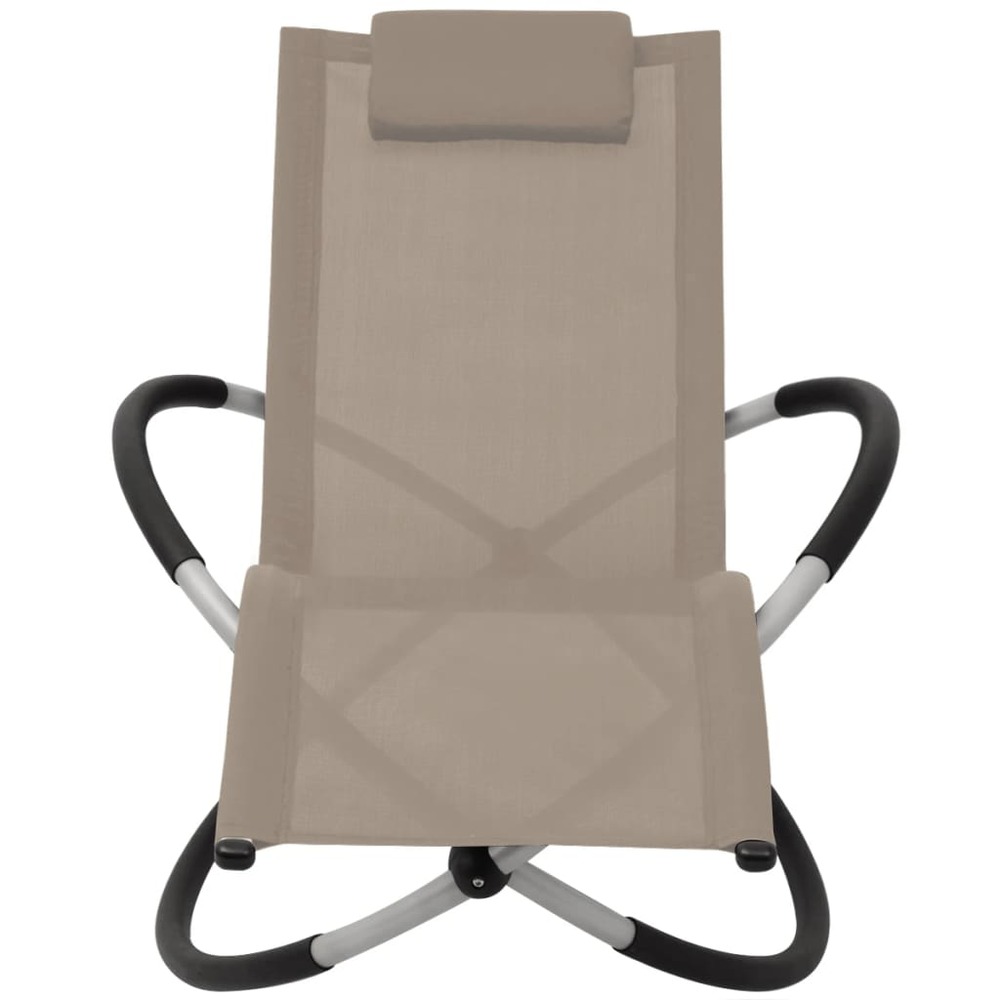 Transat chaise longue bain de soleil lit de jardin terrasse meuble d'extérieur géométrique d'extérieur acier taupe
