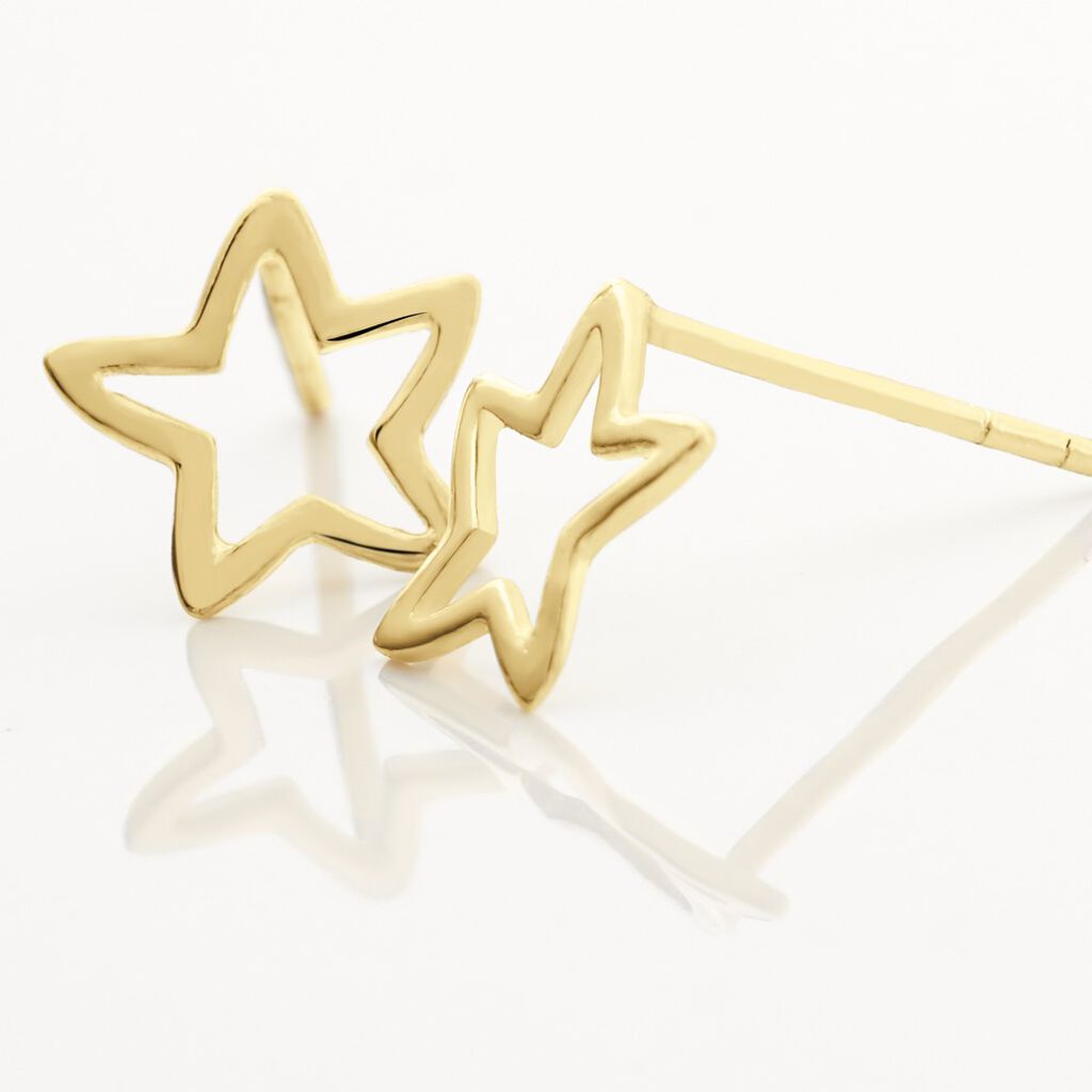 Boucles D'oreilles Puces Alphonsine Etoile De Mer Or Jaune