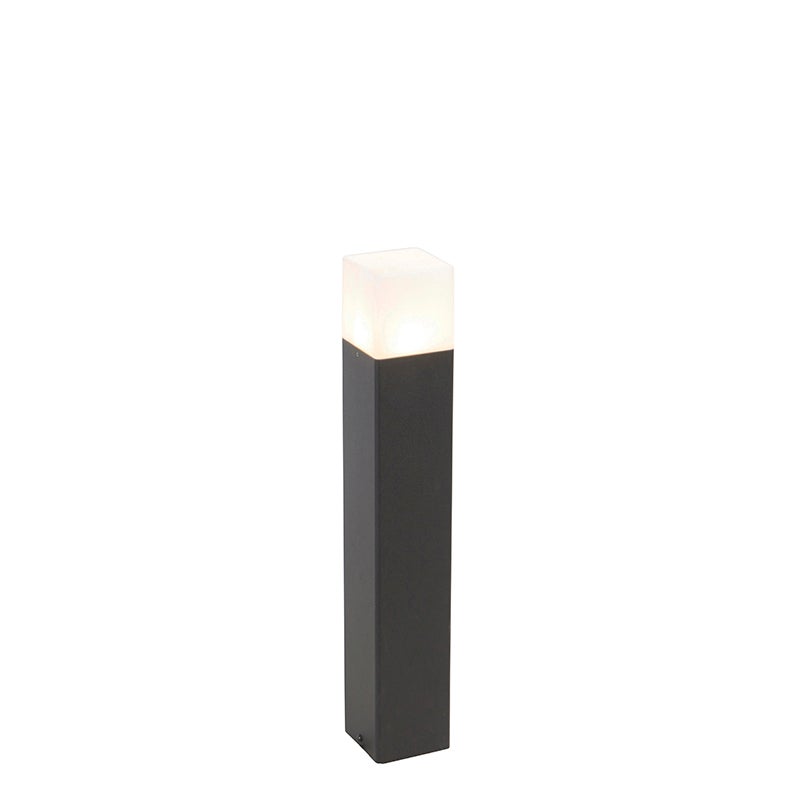 Staande buitenlamp, zwart met opaalwitte kap, 50 cm - Denemarken