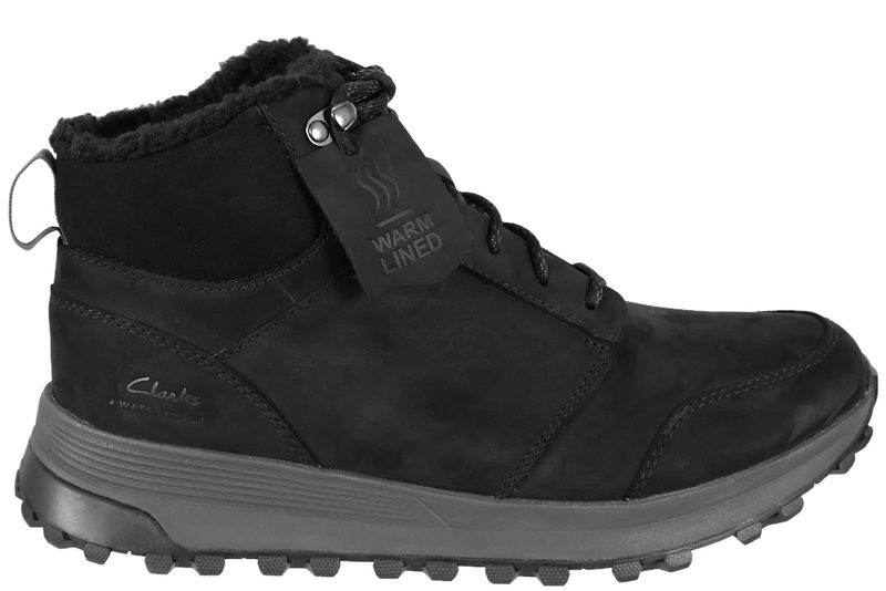CLARKS ATL TREK UP WP VINTERSTØVLE I SORT OLIERET SKIND