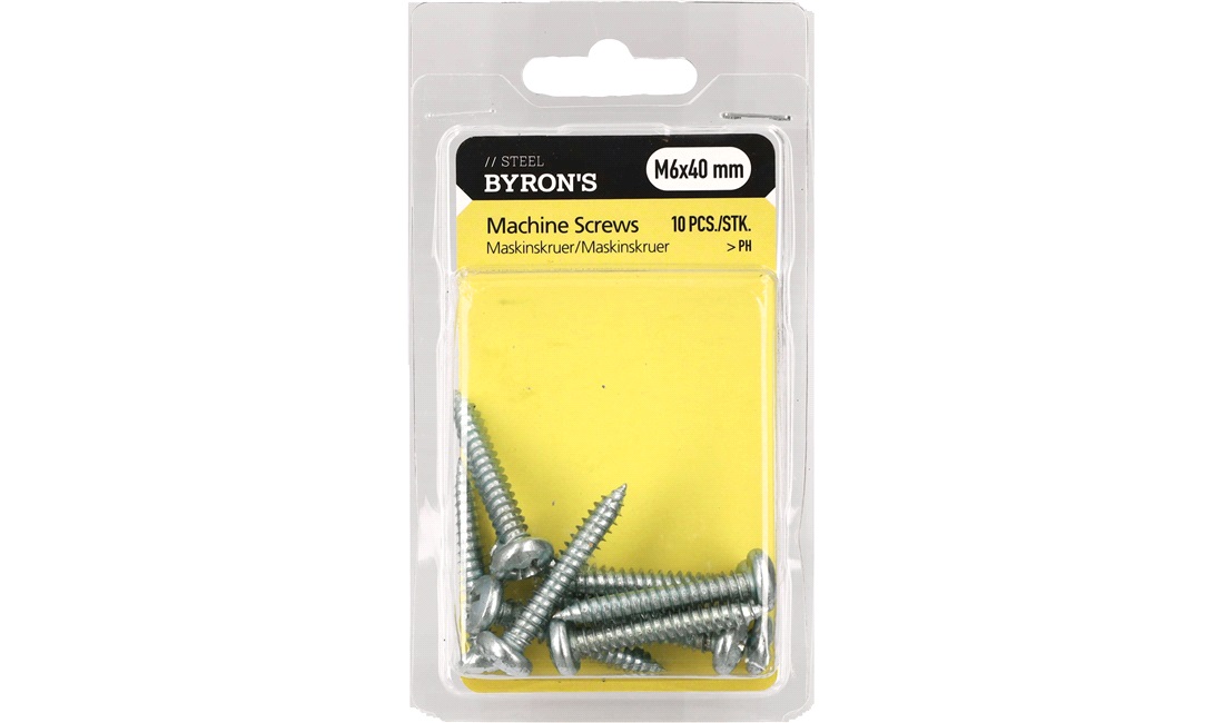 Skruer PH M6x40 mm - 10 stk.