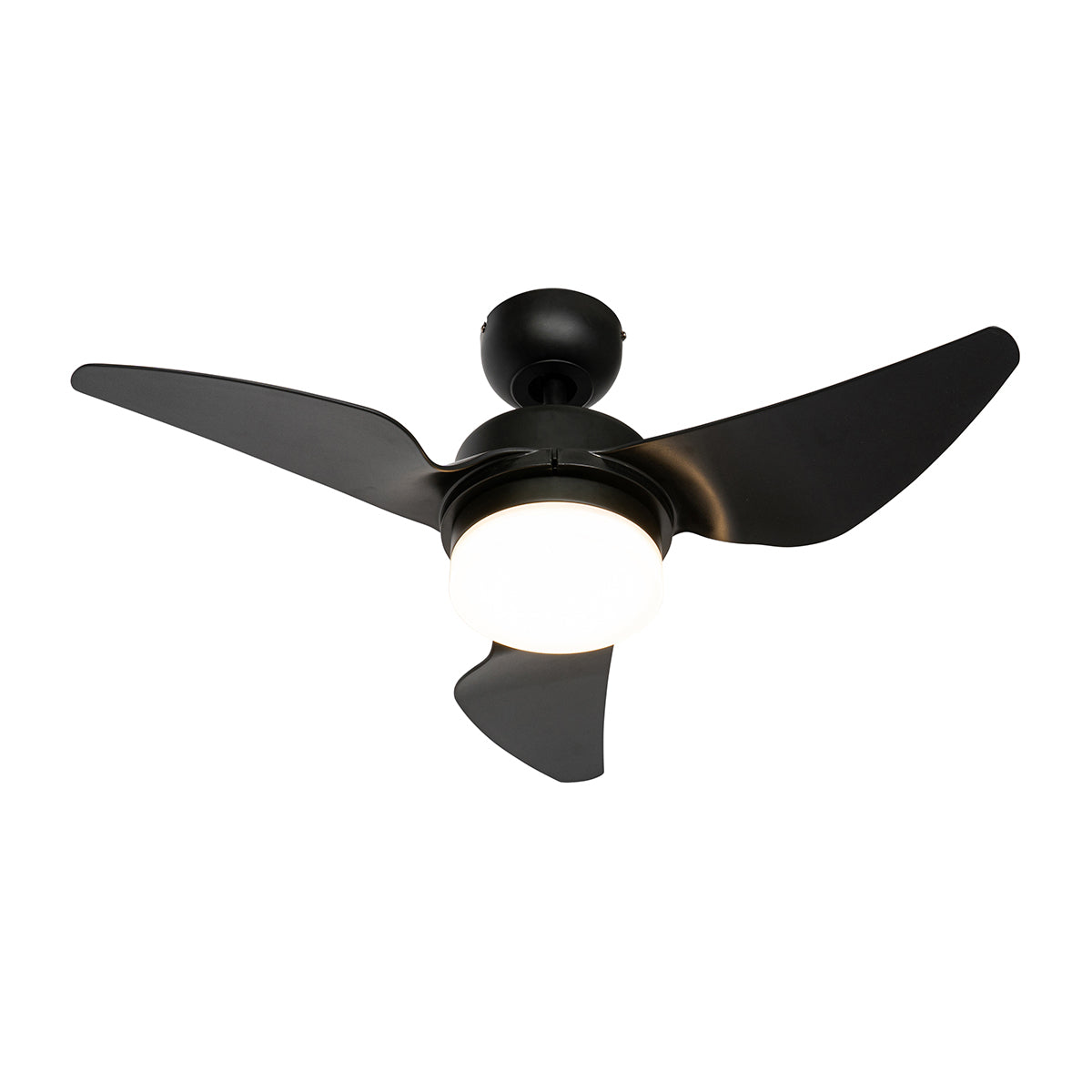 QAZQA Plafondventilator zwart 86.7cm incl. LED dimbaar met