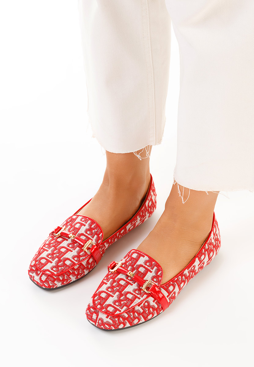 Mocassins femme rouges Vallerano