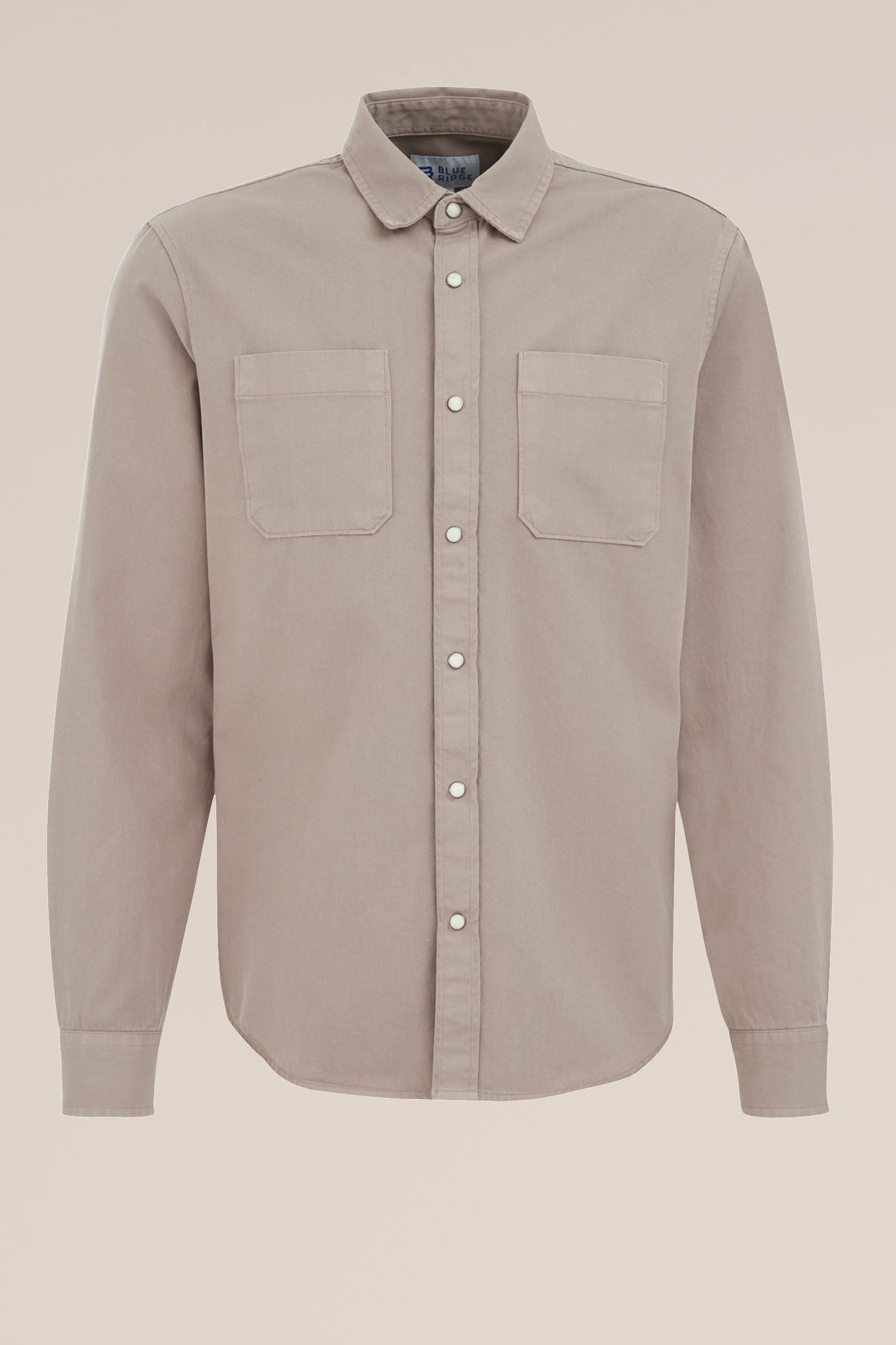 katoenen denim overhemd Blue Ridge Beige