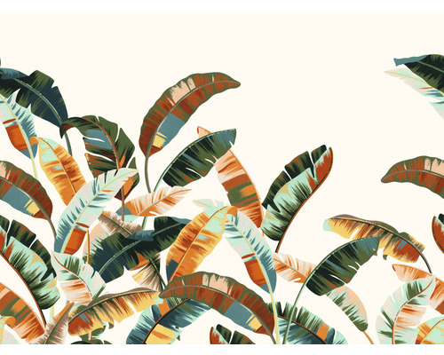 Vliesbehang 485943 Florentine III Bananenbladeren, kleurrijk, set van 8, 300 x 400 cm