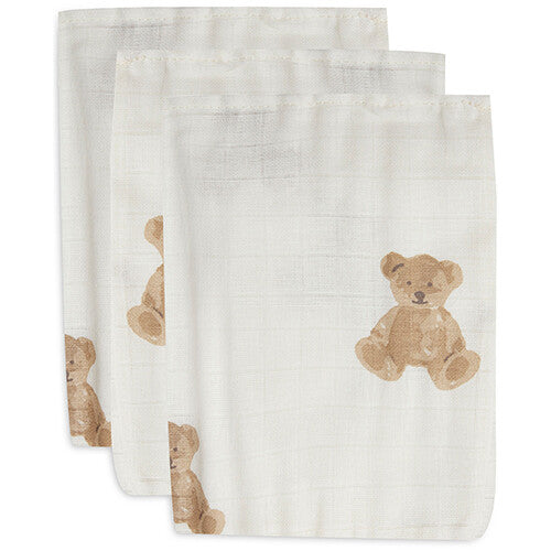 Jollein hydrofiele washandjes teddy bear - 3st