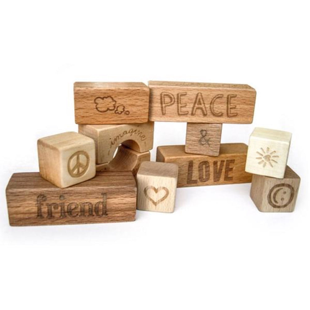 Køb Wooden Story Blocks Peace&Love (29stk.)