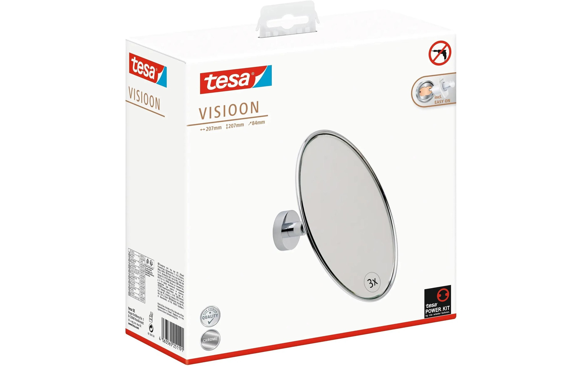 tesa Kosmetikspiegel »Visioon Silber«