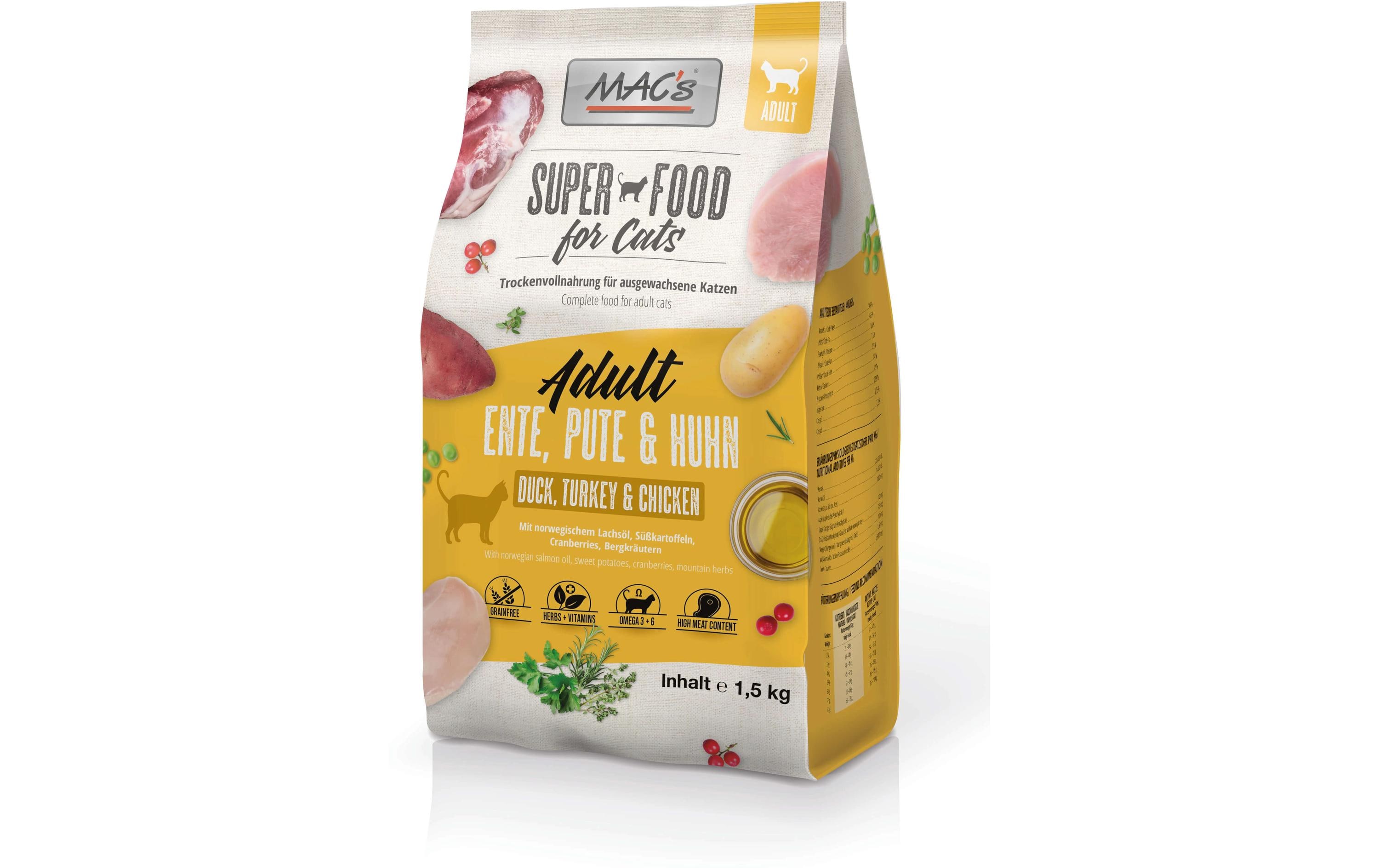 Trockenfutter Ente, Pute und Huhn 1.5 kgAlleinfuttermittel für ausgewachsene Hunde