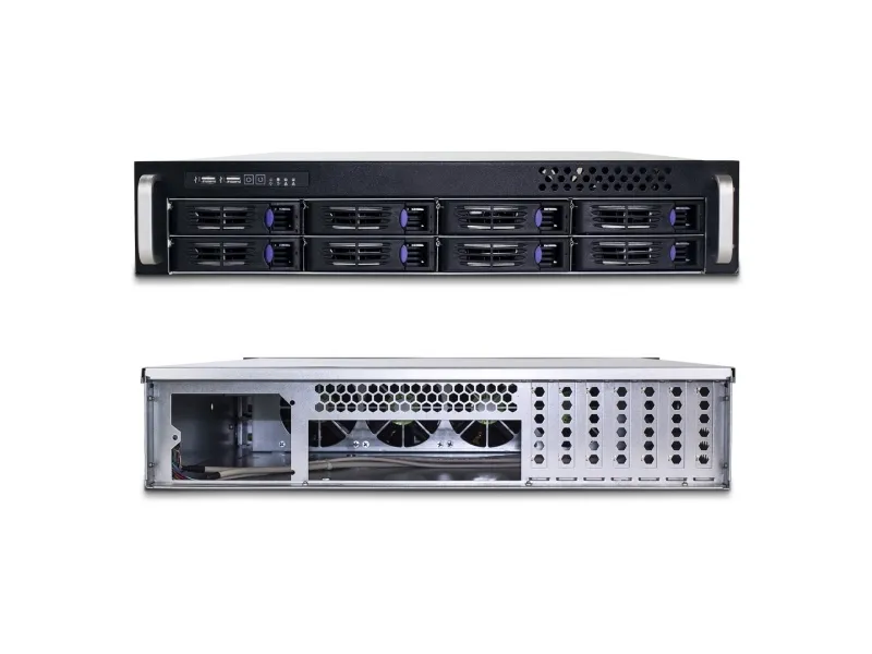 FANTEC SRC-2080X07 - Rack-monterbar - 2U - SSI CEB - SATA/SAS - hot-swap - sort anodiseret aluminium, sølvanodiseret aluminium - USB
