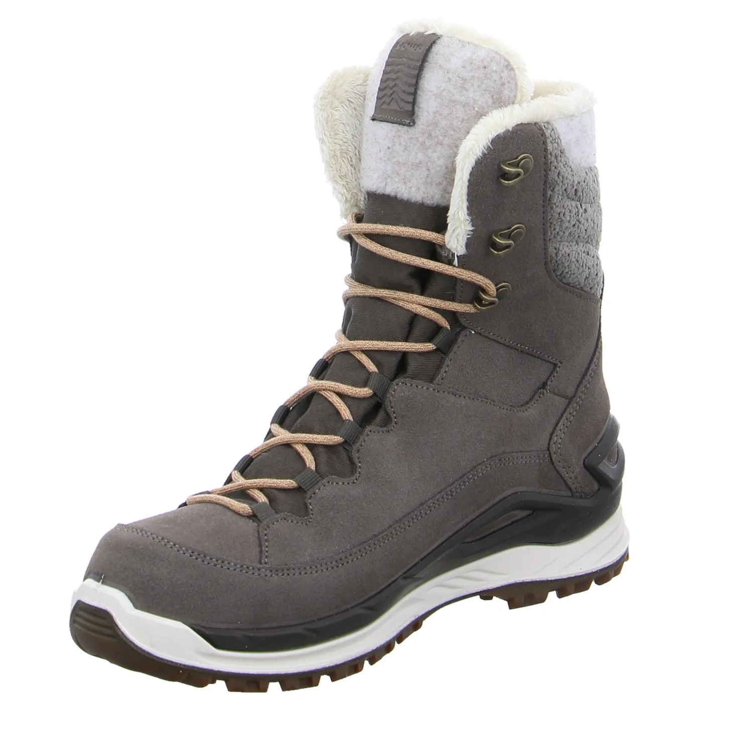 LOWA Snowboots Damen Taupe Leder