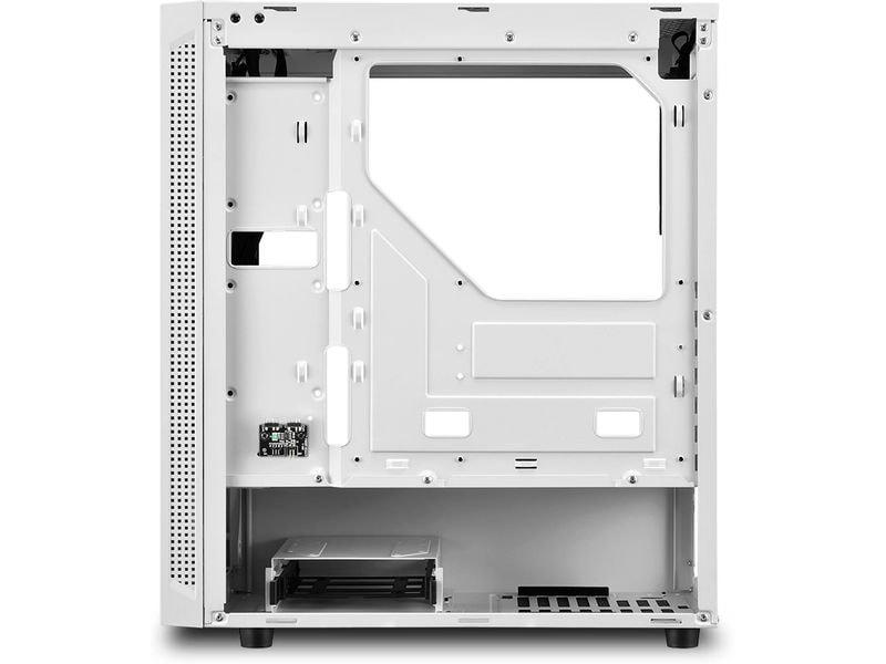 Sharkoon PC-Gehäuse RGB Slider Weiss Stylischer Gaming-Mid-Tower mit Sichtfenster und RGB-LED-Streifen