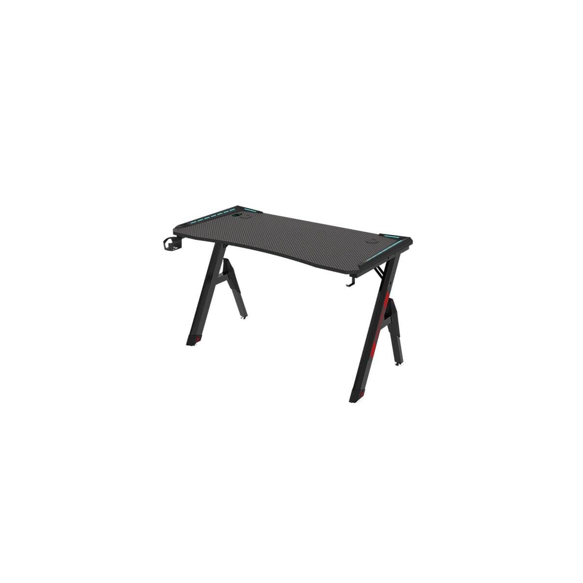 Gamingbord 140cm med RGB belysning - Svart