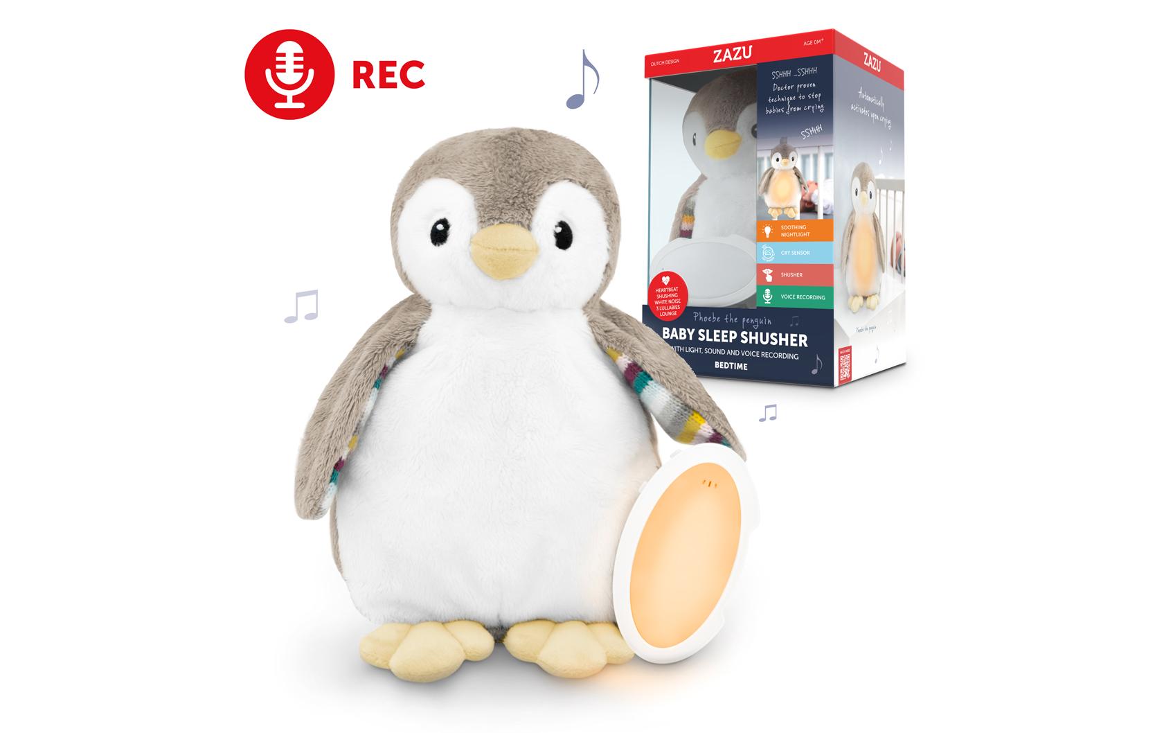 Einschlafhilfe Phoebe PinguinBabyschlafhilfe mit Sprachaufnahme und Nachtlicht