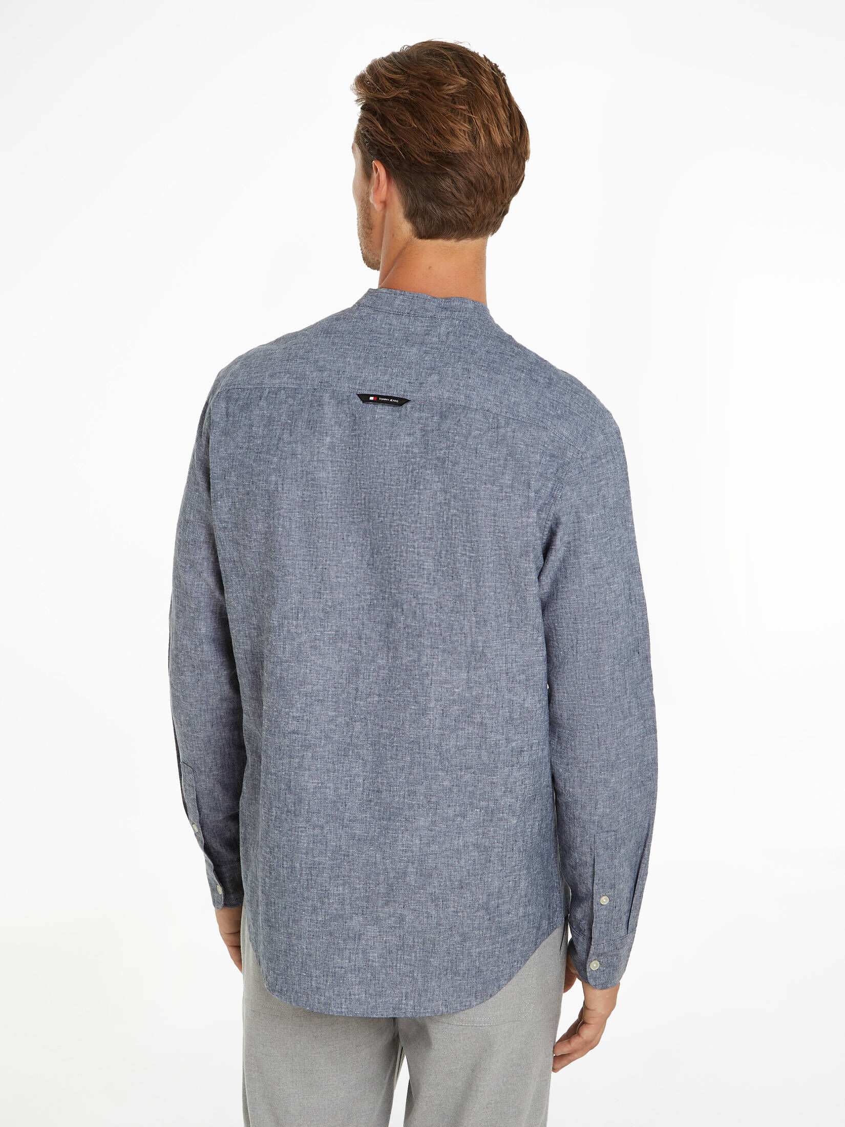 Tommy Jeans| Herren Hemd aus Baumwoll-Leinenmischung MAO LINEN BLEND SHIRT Regular Fit