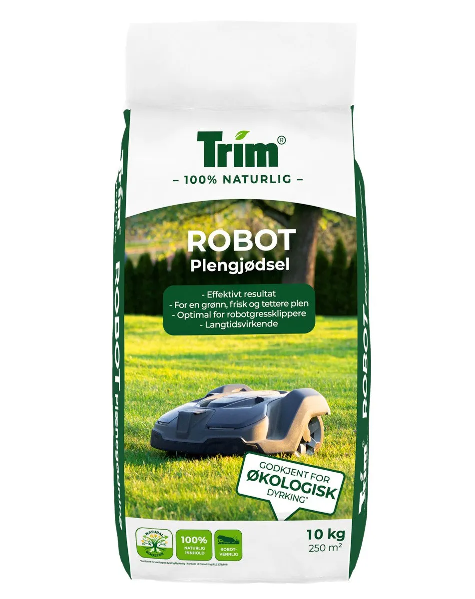 Trim® Plænegødning til græsplæner med robotplæneklippere - 10kg