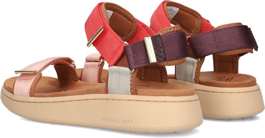 Woden Dames Platte sandalen Line Multi Textiel Plateauzool