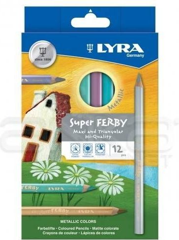 Lyra - Super Ferby Metallic - Potlodenset - 12 Stuks - Beukenhout