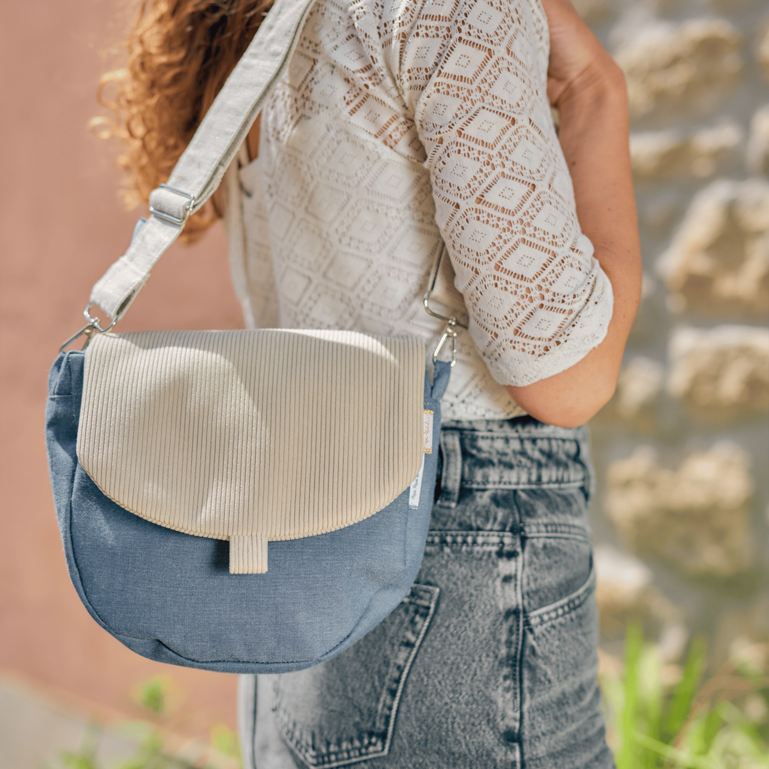 Base Petite Besace Sans Bandoulière Jean Enduit Intérieur