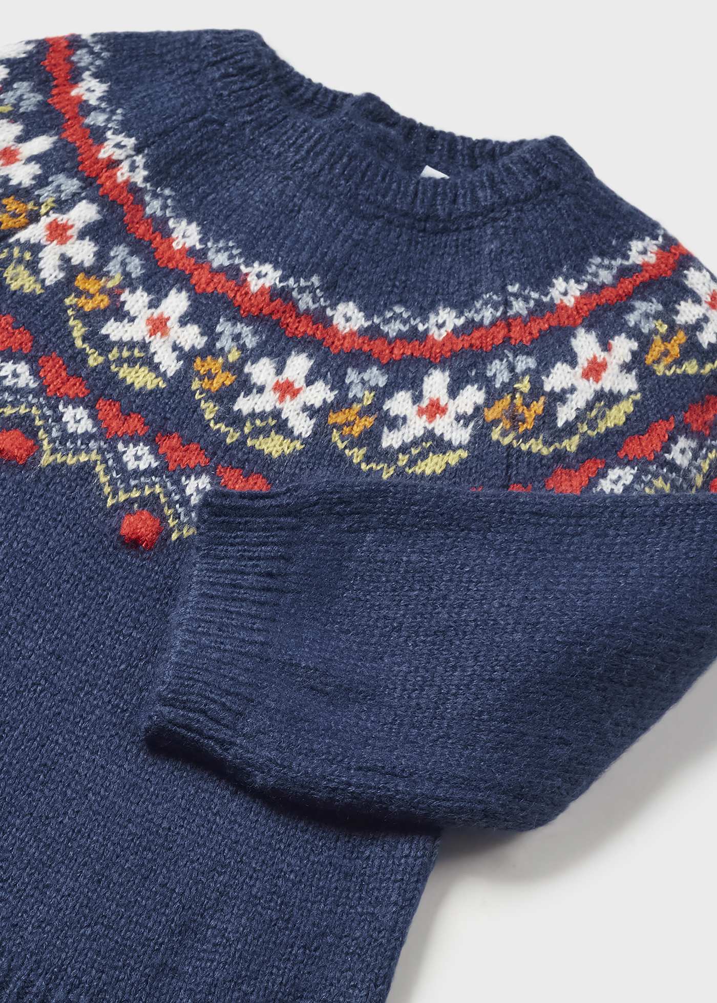Malha para bebê com borda jacquard