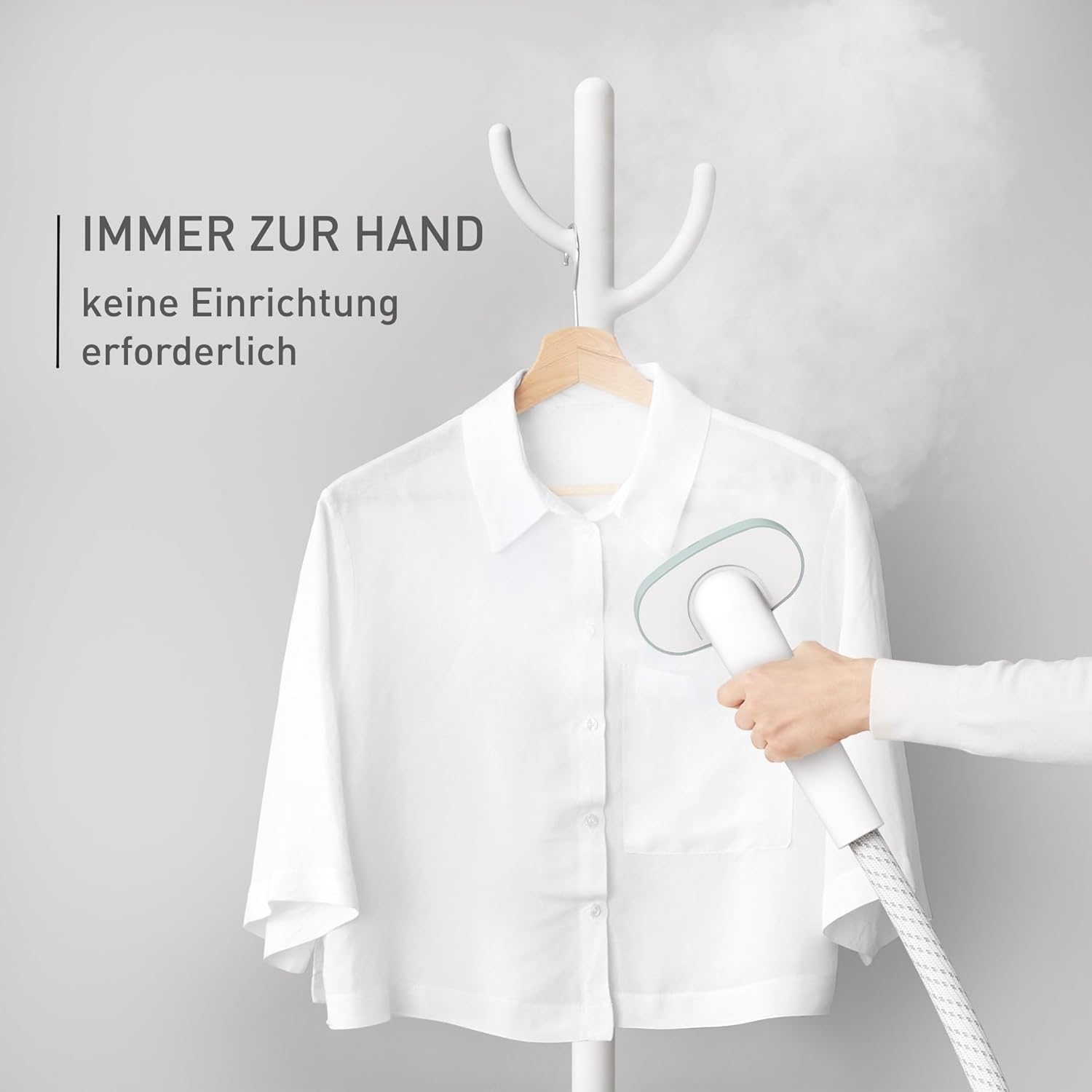 Tefal IT3274 Origin Home Stand-Dampfglätter | 42 g/Min. Dampfleistung | auffrischen und desinfizieren | 3 Dampfstufen | einsatzbereit in 45 Sek. | 1,4 Liter | Weiß/Eukalyptus