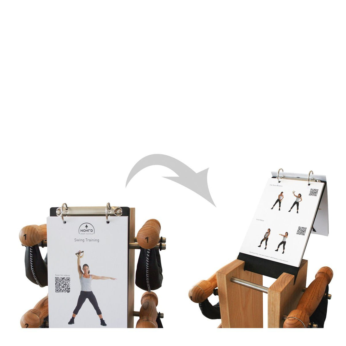NOHRD Tour noyer avec poids cuir noir Set 2,4,6,8 kg