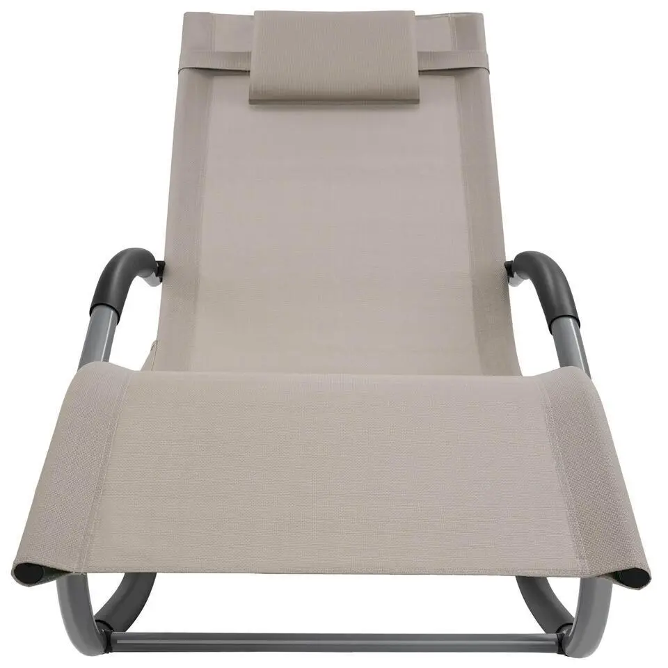 tectake Ligstoel Taya, ergonomisch, schommelfunctie, Beige