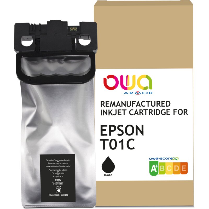 Cartouche d'encre remanufacturée OWA - standard - Noir - pour EPSON C13T01C100