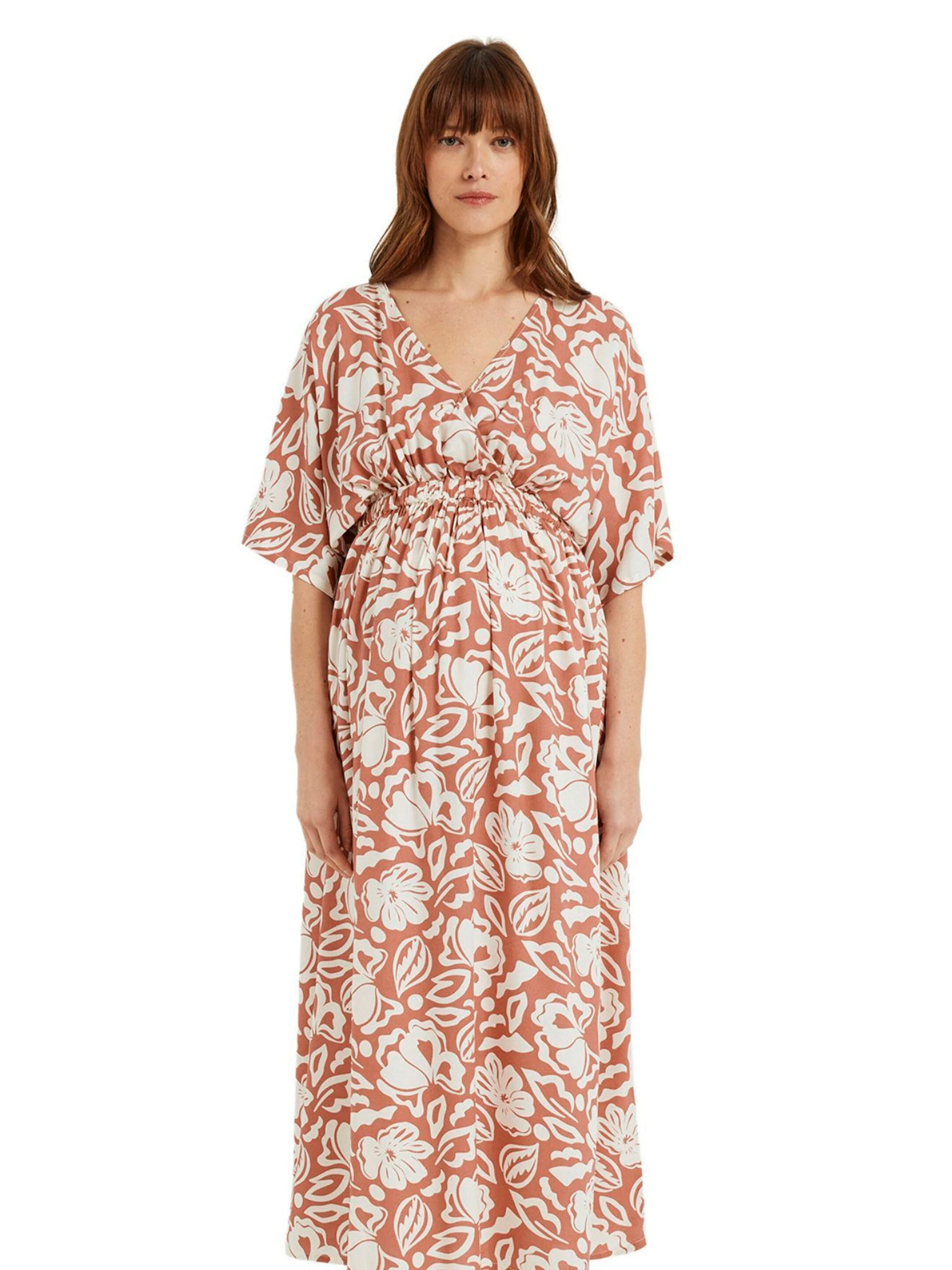 Vertbaudet Langes Wickelkleid für Schwangerschaft und Stillzeit terrakotta farbe
