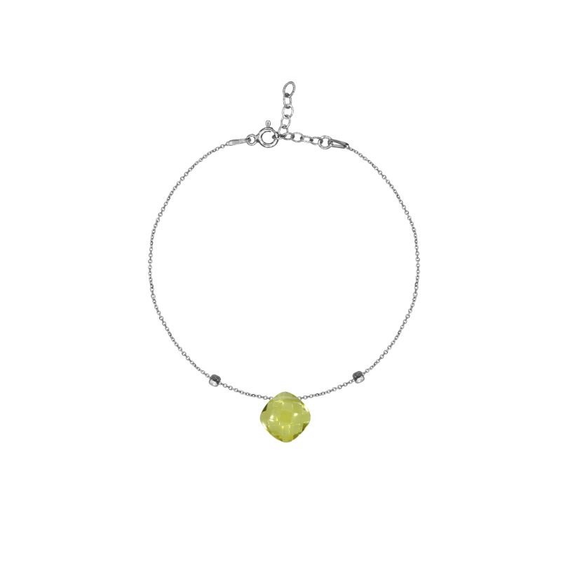 BRACELET QUARTZ JAUNE ARGENT