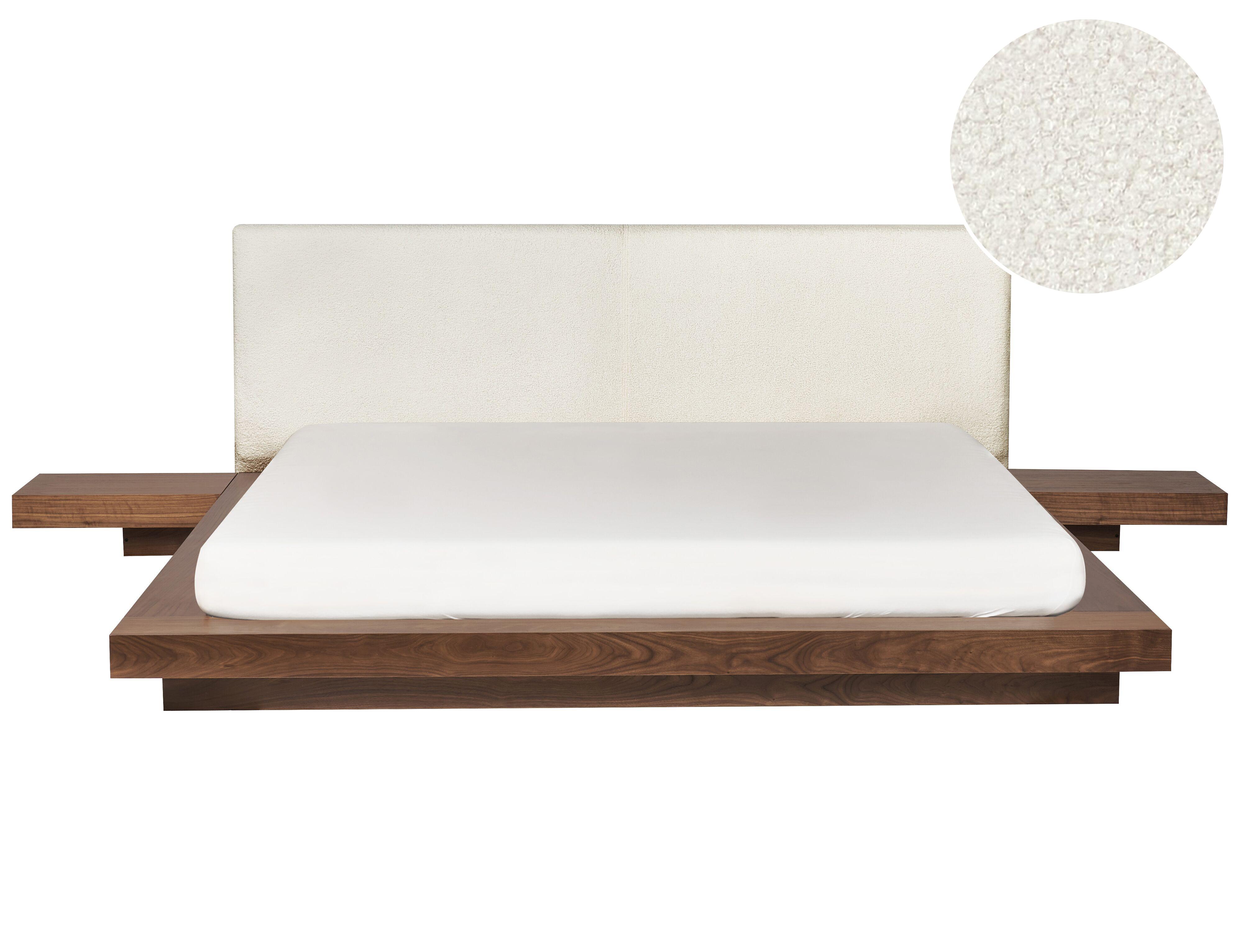 Bed Bouclé ZEN 180 x 200 cm Bruin essenhout