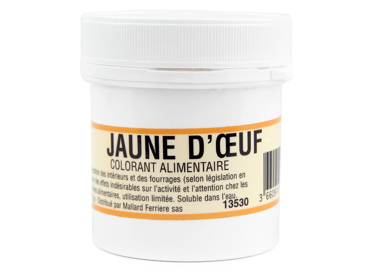 Colorant poudre jaune d'œuf - hydrosoluble - 20 g - Mallard Ferrière