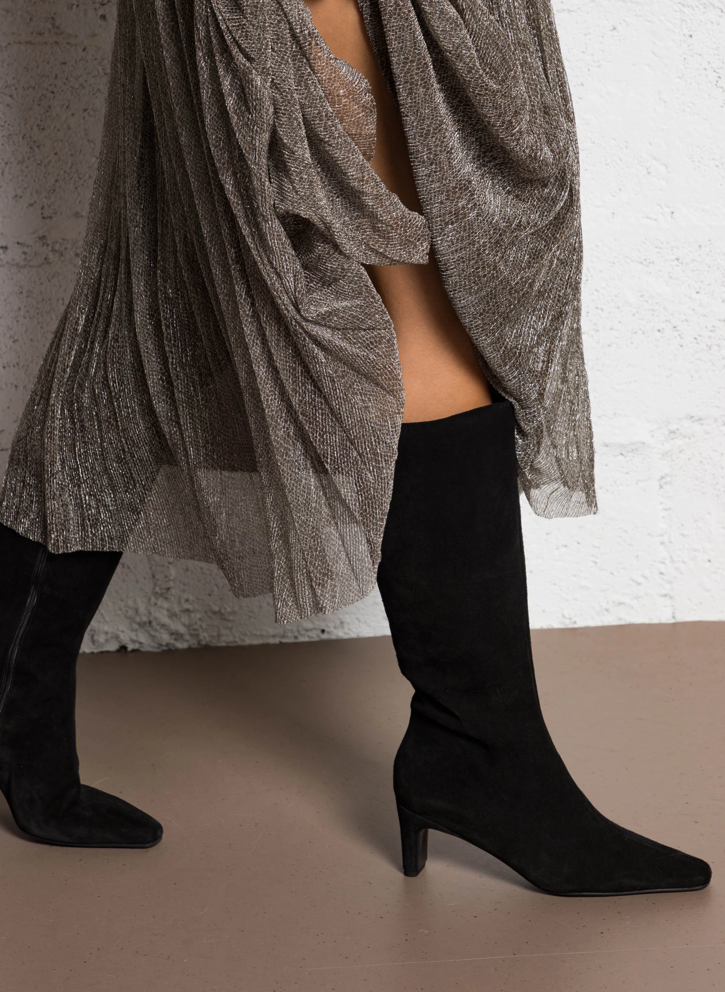 DANOU - Bottes à talons en cuir| Noir