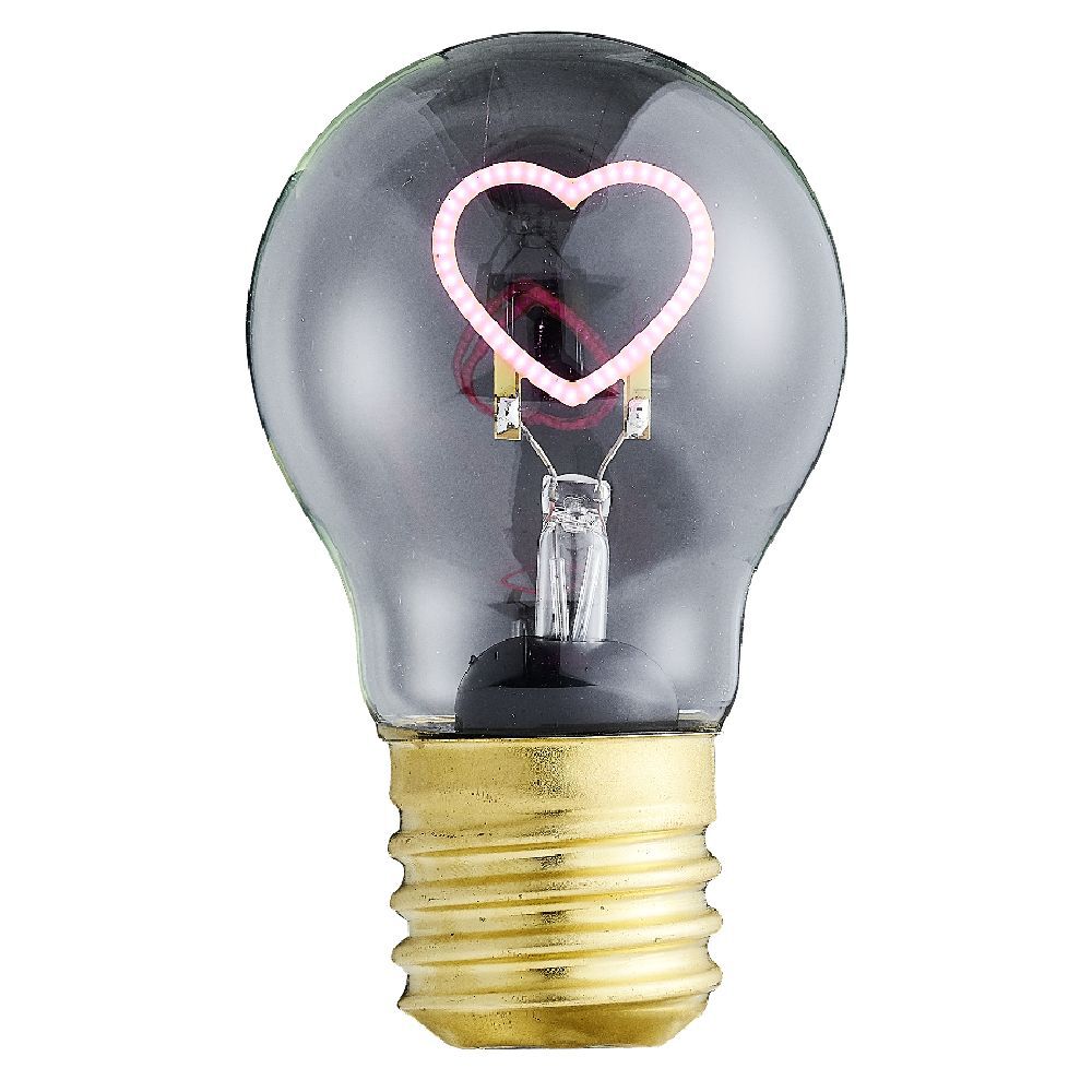 Ampoule USB rechargeable filament LED coeur rose Ø7xH12cm