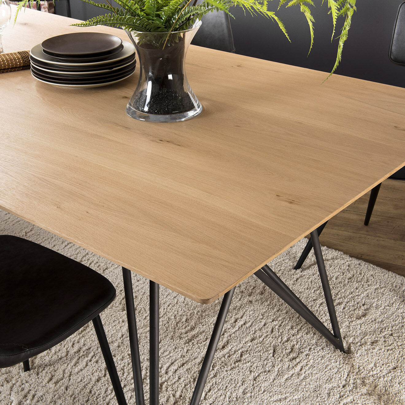 Macabane Table de séjour  Maxence chêne - 220x100x76 cm