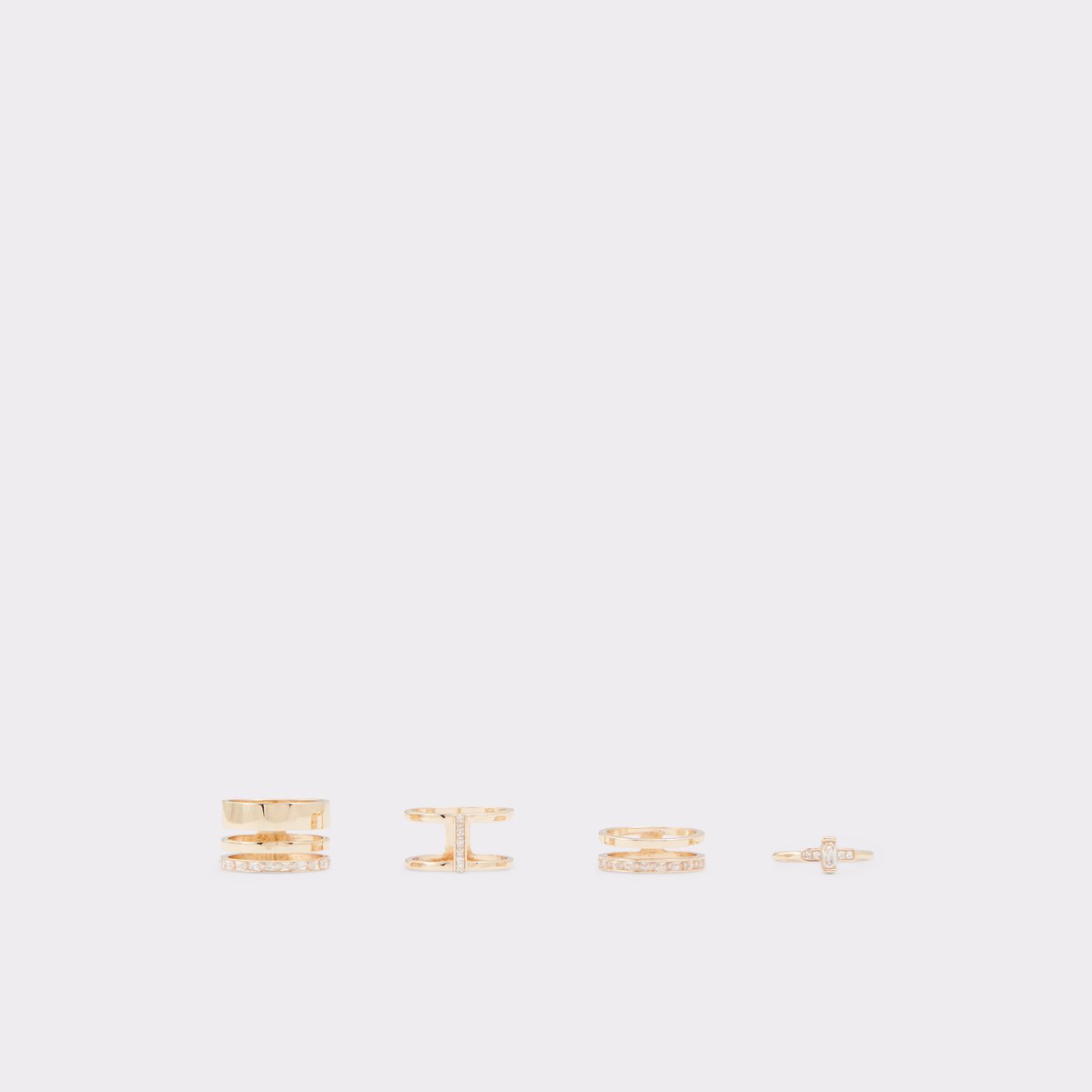 Cralecan Gold-Clear Multi Women Rings
