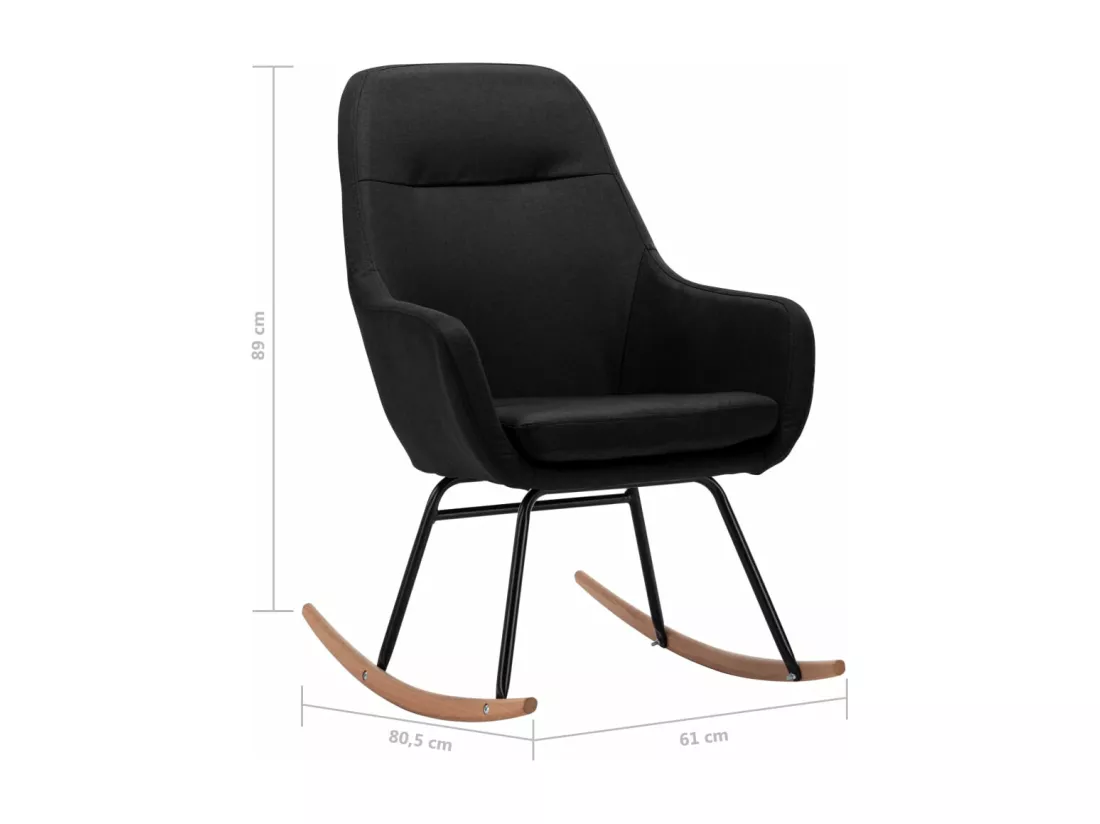 Chaise à bascule Noir Tissu