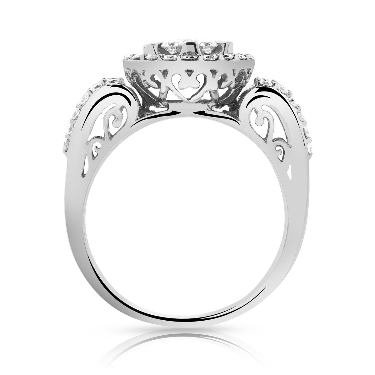 Bague or 750 blanc diamant 1,02 carat