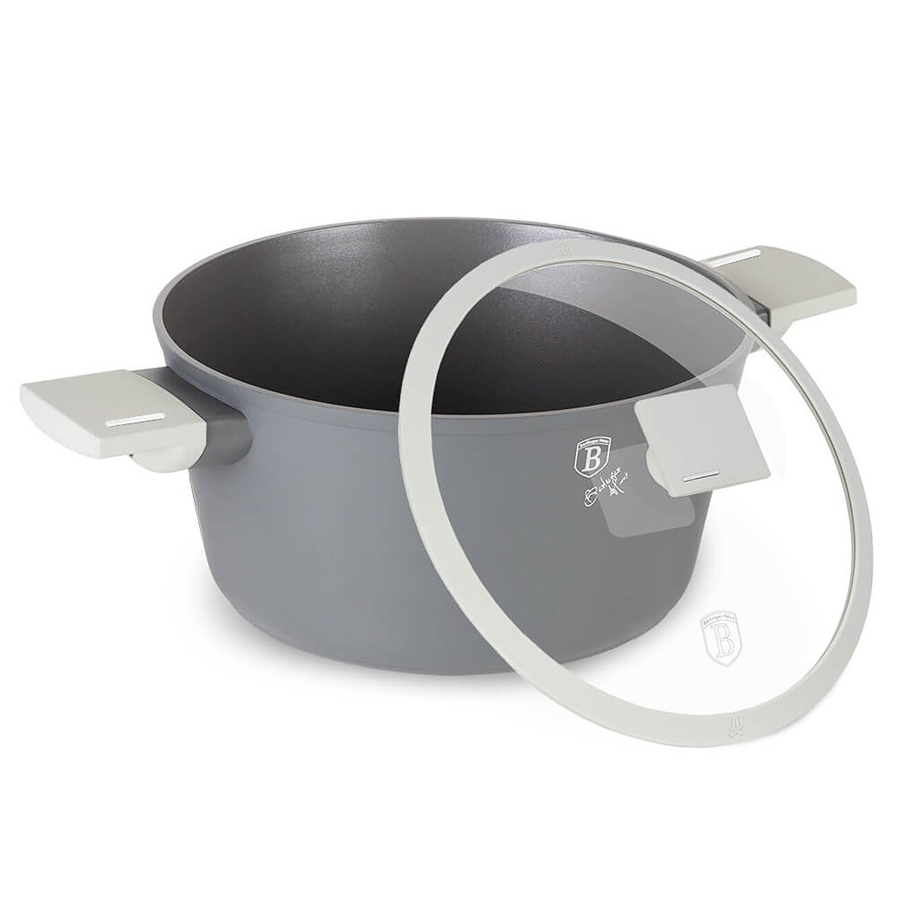 Berlinger Haus BH/7066 Aspen Collection Kasserolle in Grau mit Deckel Topf Durchmesser 20 cm