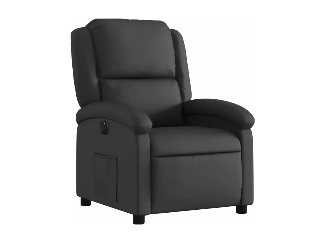 Fauteuil inclinable électrique noir cuir véritable